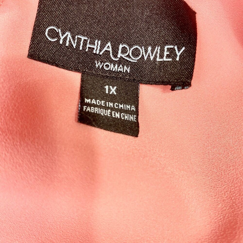 Cynthia Rowley 1X Pink Eyelet Sleeveless Lined Blouse Romantic Spring Style - Picture 10 of 10